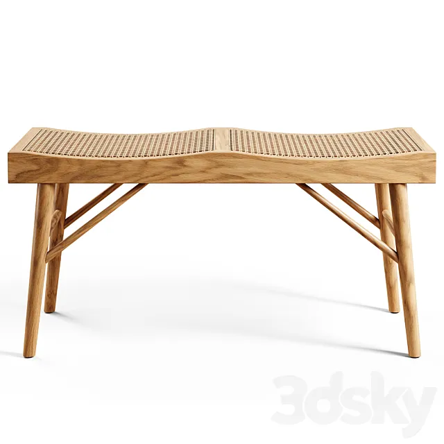 Zara Home – The wood and rattan bench – Medium 3ds Max