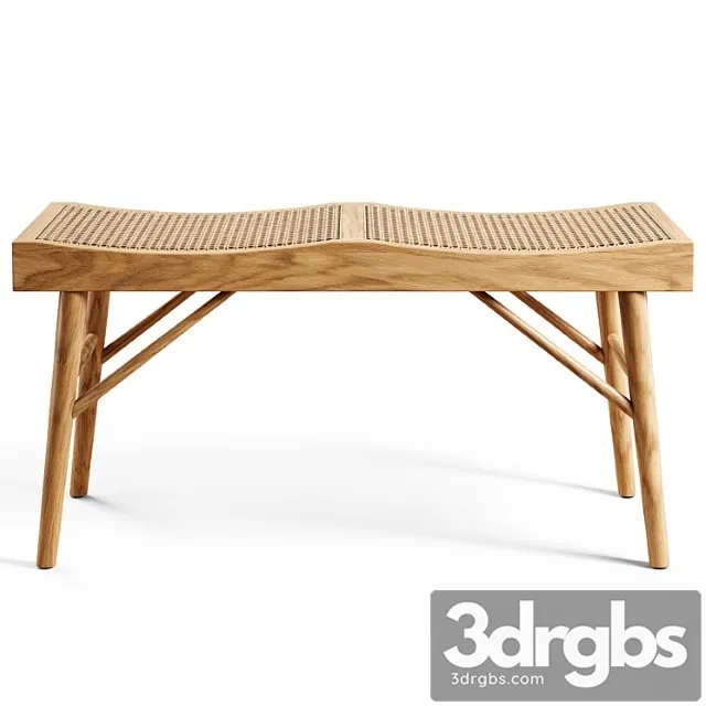 Zara home – the wood and rattan bench – medium