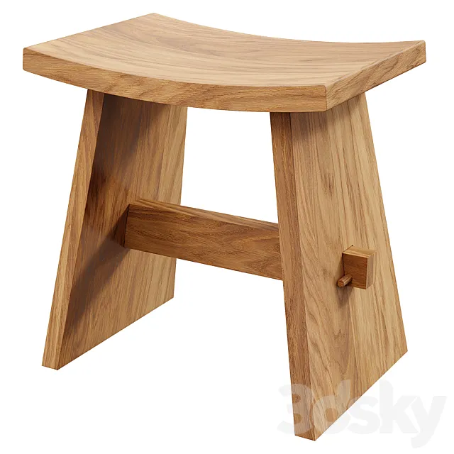 Zara Home – The wooden stool in the style of rustic 3DS Max Model