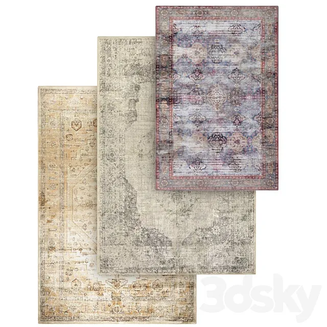 Zara Home Vintage Rugs Set 3DS Max Model