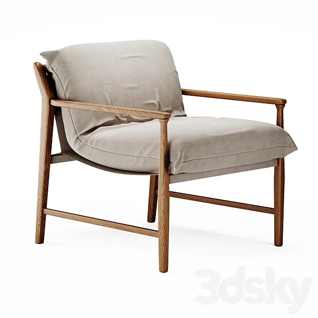 Zara home Wooden chair with removable cushion 3ds Max
