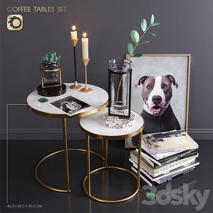 ZARA HOME_coffee tables set 3DS Max