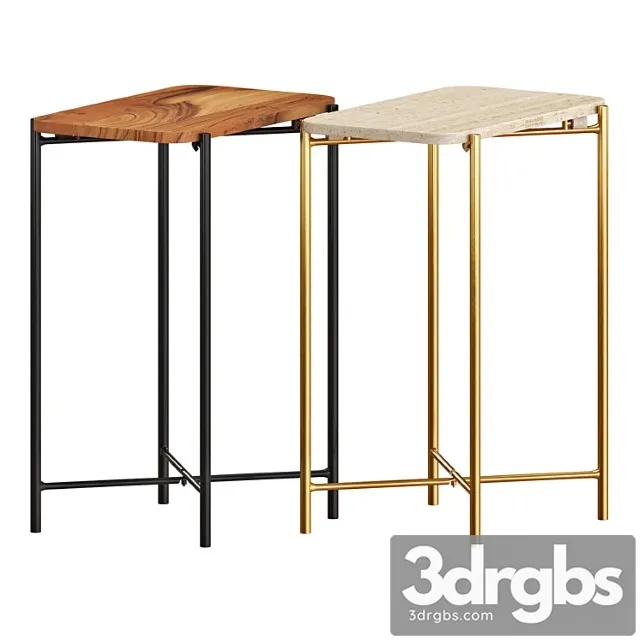 Zara marble and wooden side tables