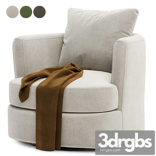 Zarren Upholstered Swivel Barrel Chair 3dsmax Download