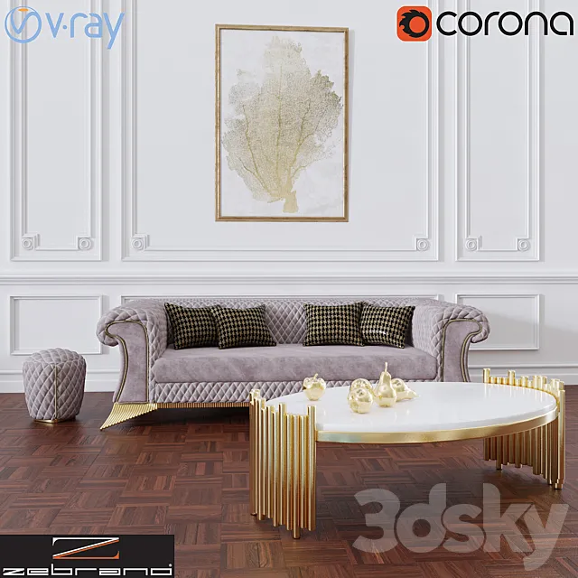 Zebrano Casa DAIMON Sofa 3ds Max