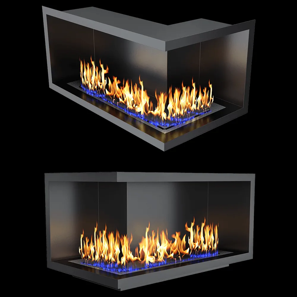 Zefire – Biofireplace for corner wall Standart 1000 3ds Max