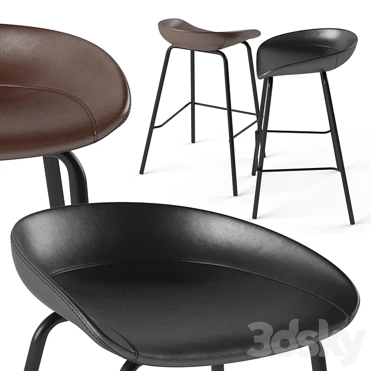ZEIL Lowback Kitchen bar and counter stool 3DS Max