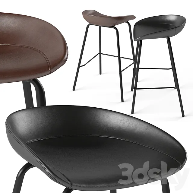 ZEIL Lowback Kitchen bar and counter stool 3DSMax File