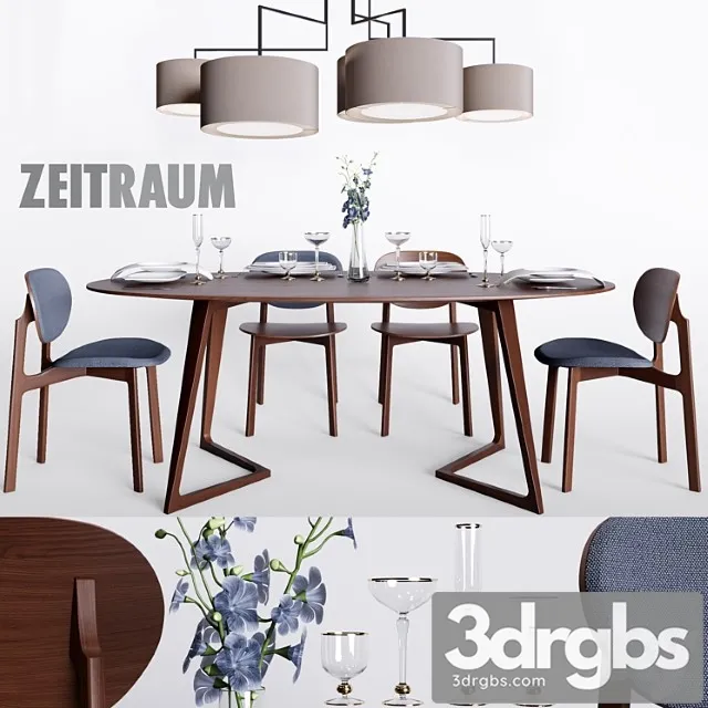 Zeitraum twist oval table & zenso chair & noon 5 lamp 2 3dsmax Download