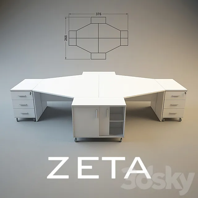 ZETA furniture for staff 3DS Max Model