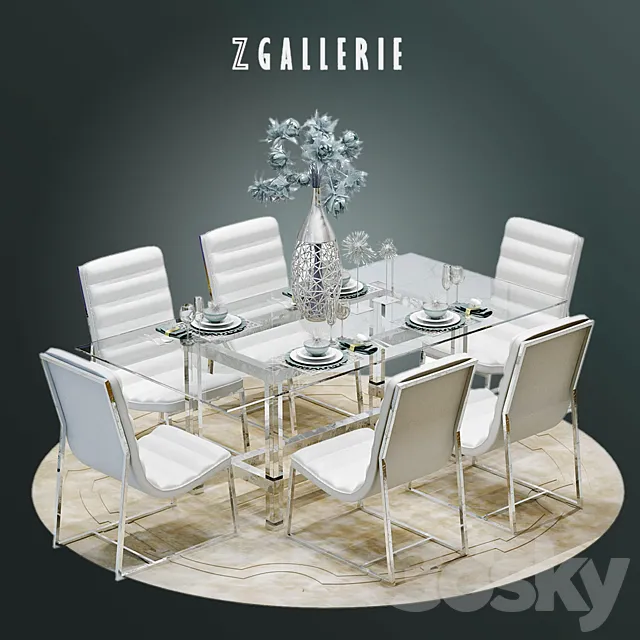 ZGALERIE_dining group_cost group 3ds Max