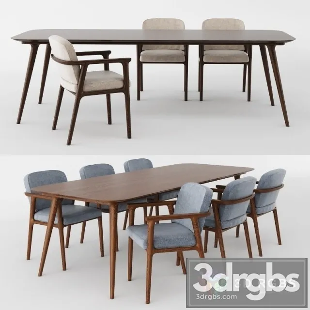 Zio Dining Table and Chair 3dsmax Download