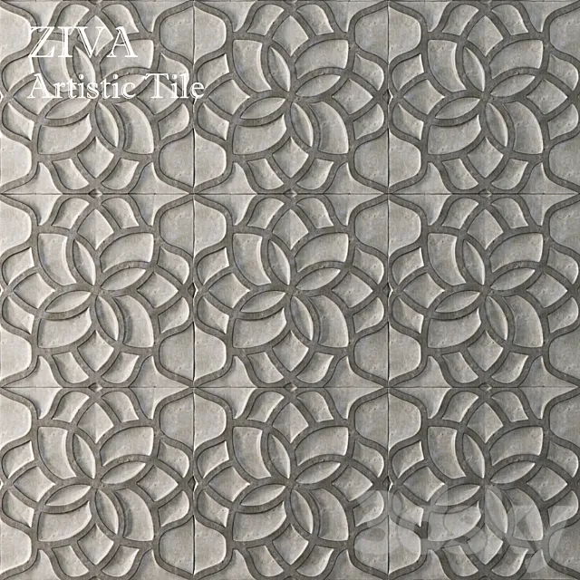 ZIVA LOTUS GRIS | Artistic Tile 3DSMax File