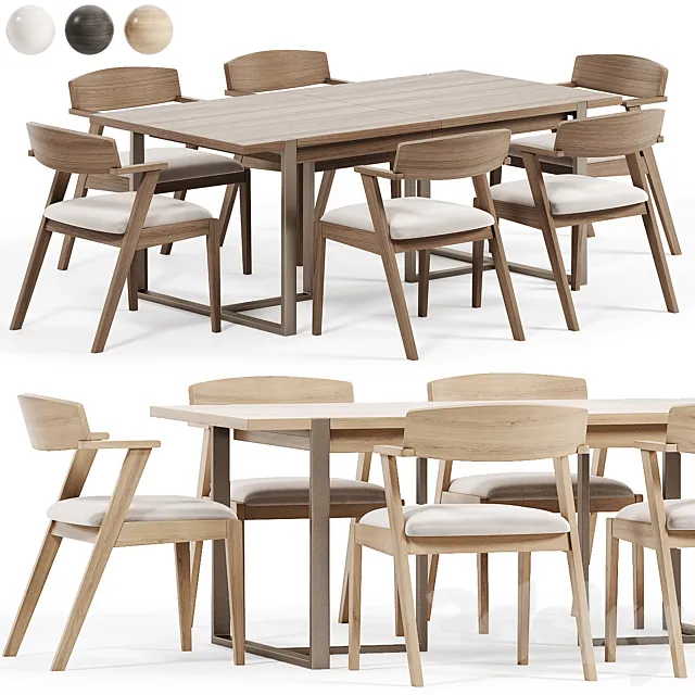 Zola Dining Chair Dining Table 3ds Max