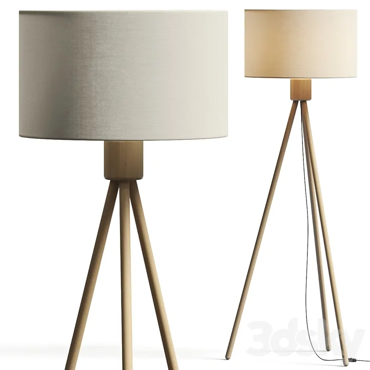 Zuiver Bamboo Fan Floor Lamp 3DS Max Model