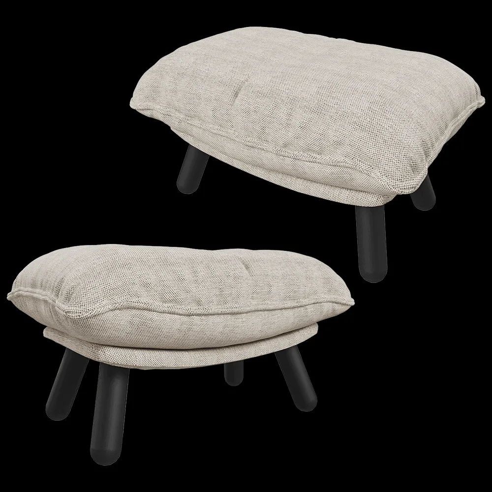 Zuiver Group   – Footstool Lazy Sack Hocker Light Grey 3ds Max