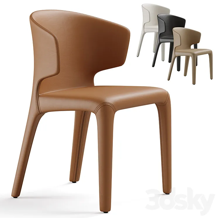 Zuster Husk Cassina Hola 367 Leather Dining Chair 3DS Max