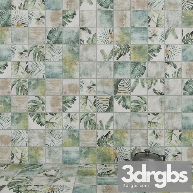 Zyx by colorker amazonia tropic emerald tile set